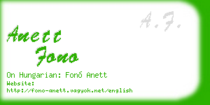 anett fono business card